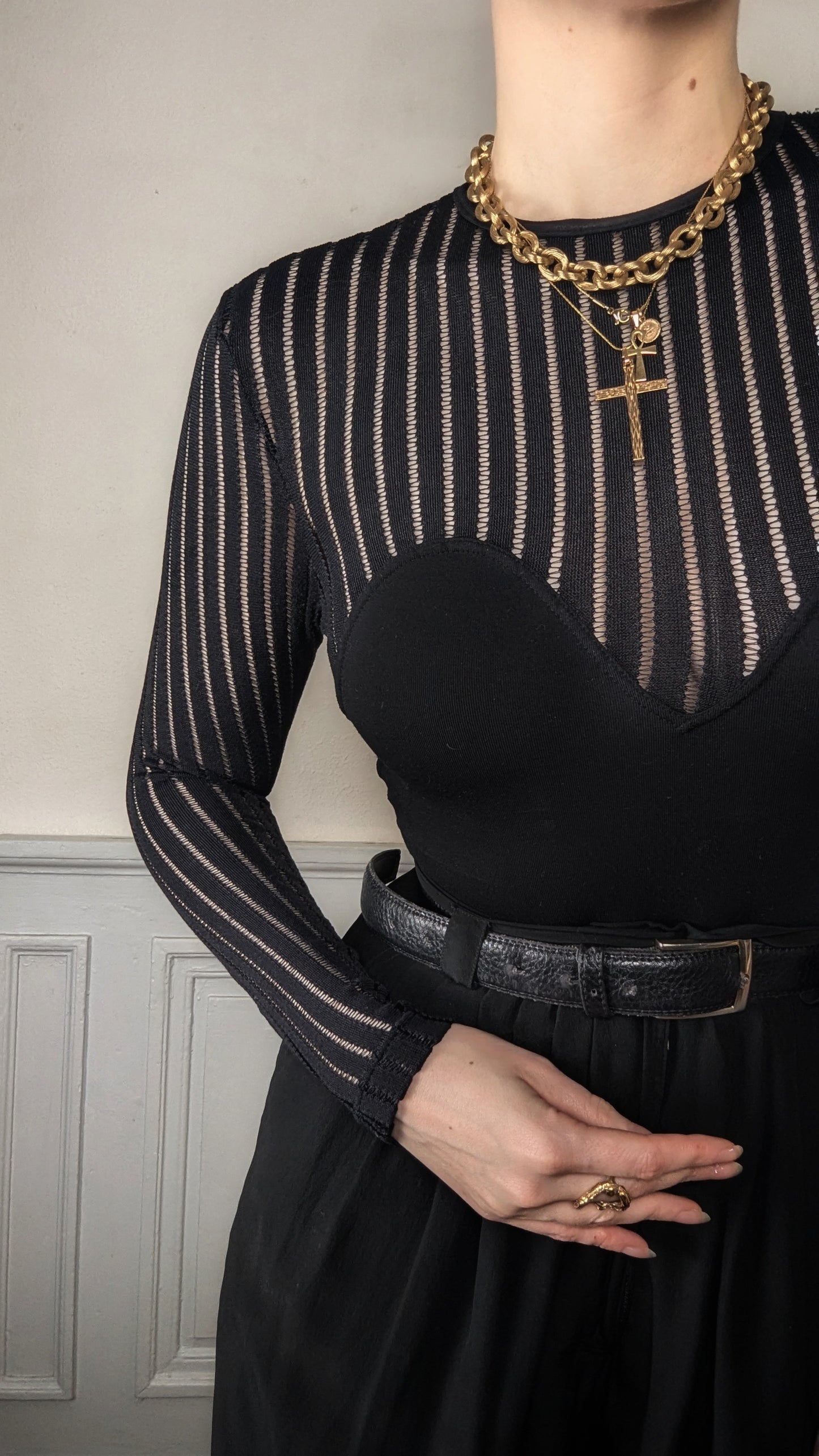 Vintage Anti-Flirt Paris black sexy bodsyuit femme fatale
