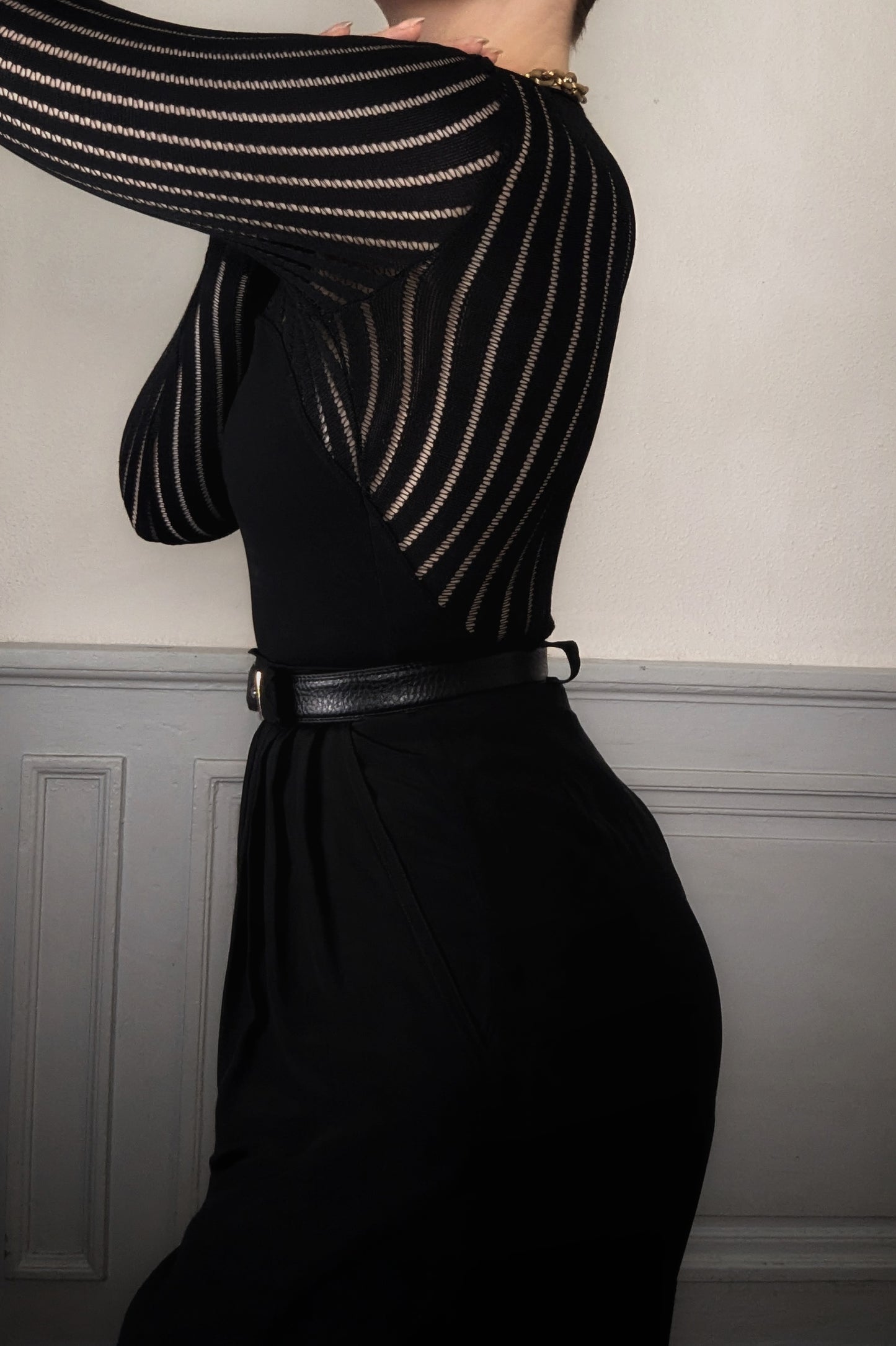 Vintage Anti-Flirt Paris black sexy bodsyuit femme fatale