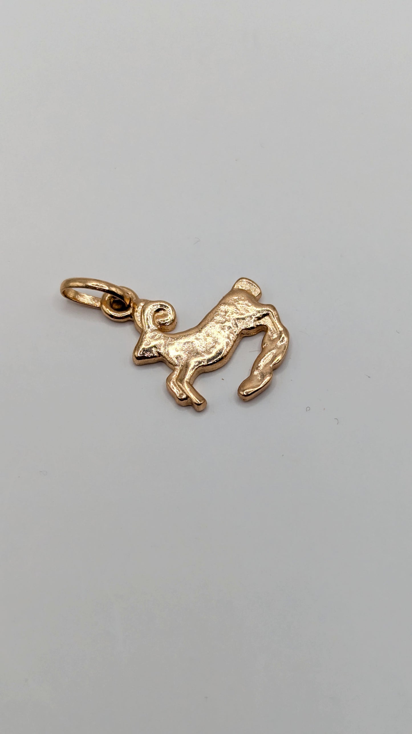 Vintage 80's gold Aries Zodiac pendant