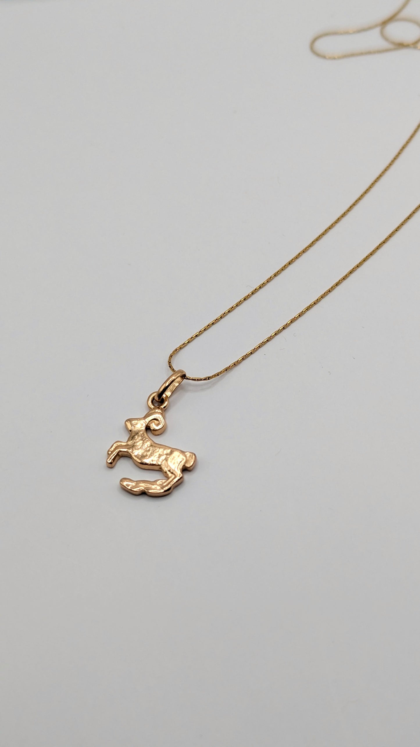 Vintage 80's gold Aries Zodiac pendant