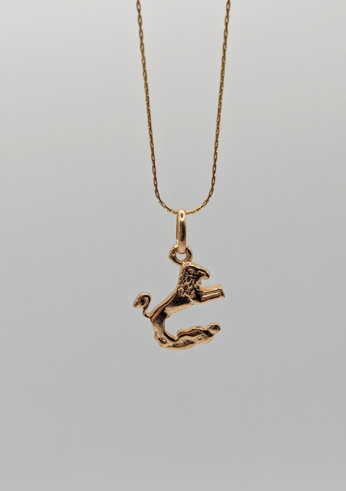 Vintage 80's gold toned zodiac Leo french pendant