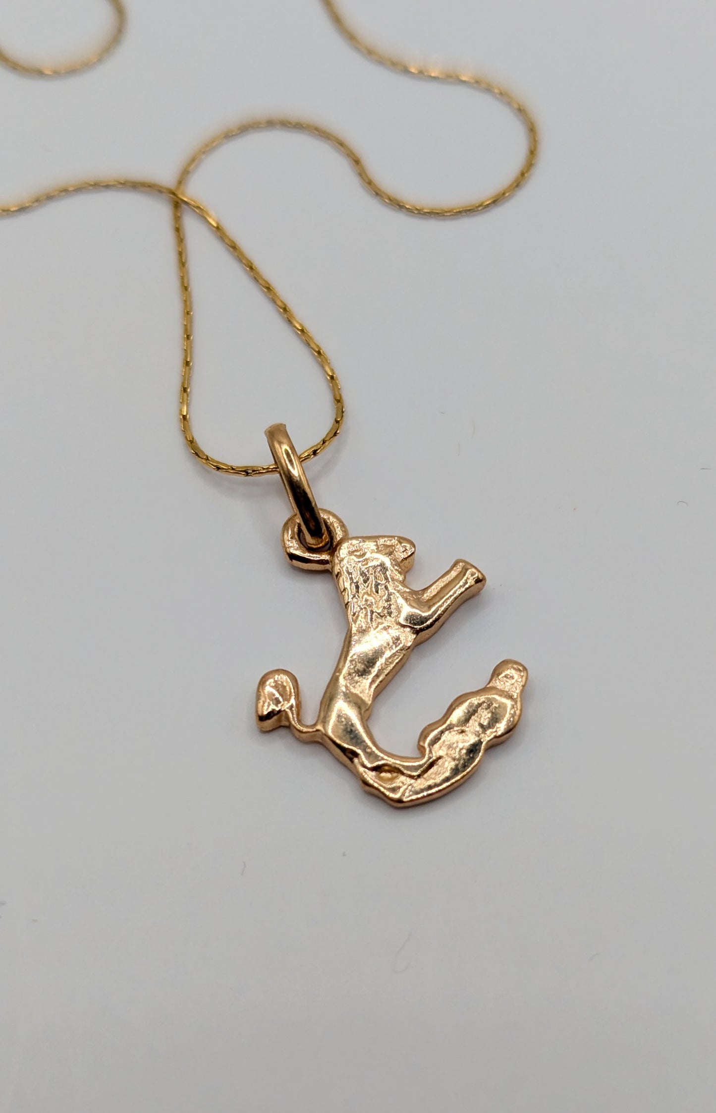 Vintage 80's gold toned zodiac Leo french pendant