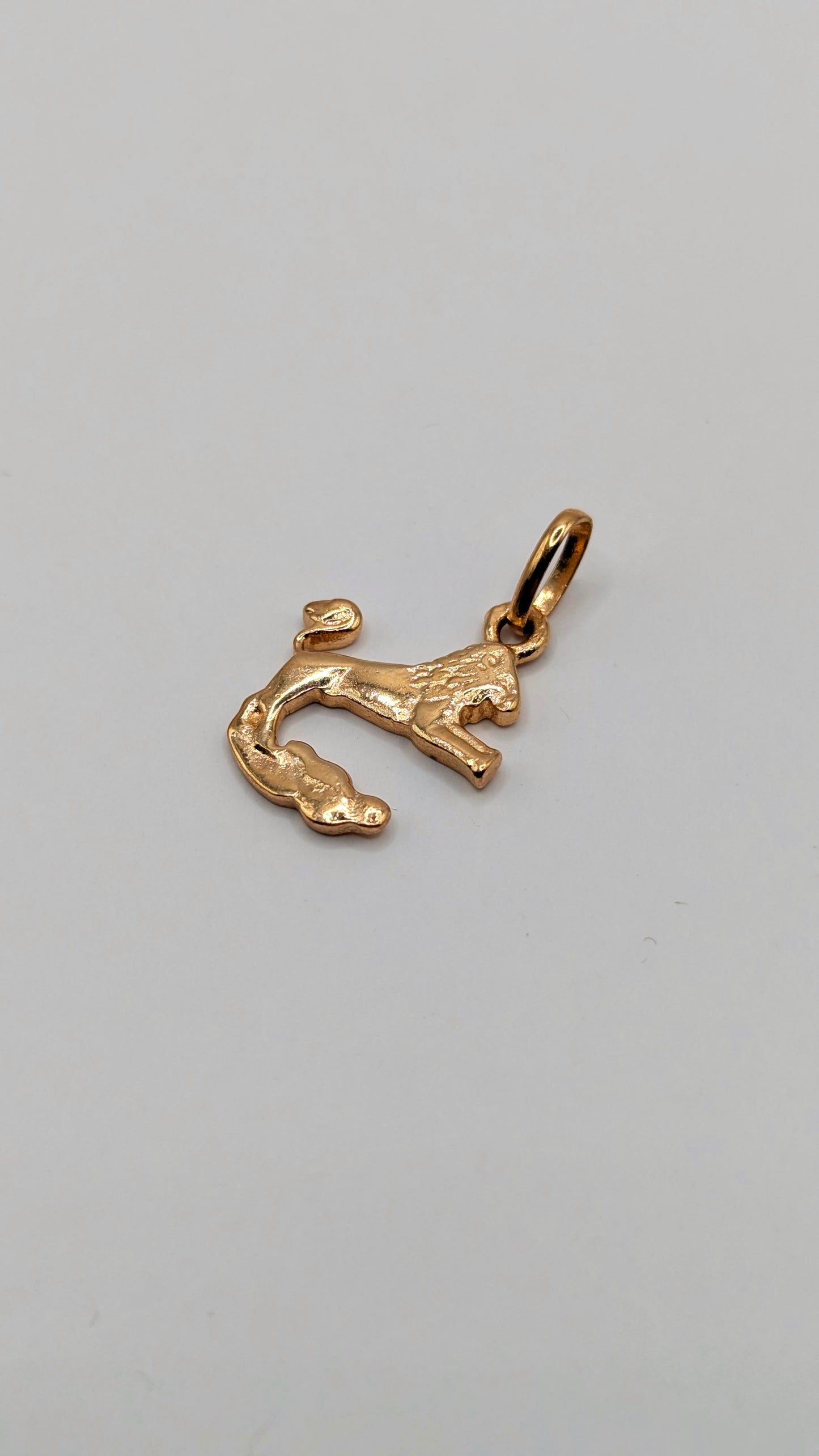 Vintage 80's gold toned zodiac Leo french pendant