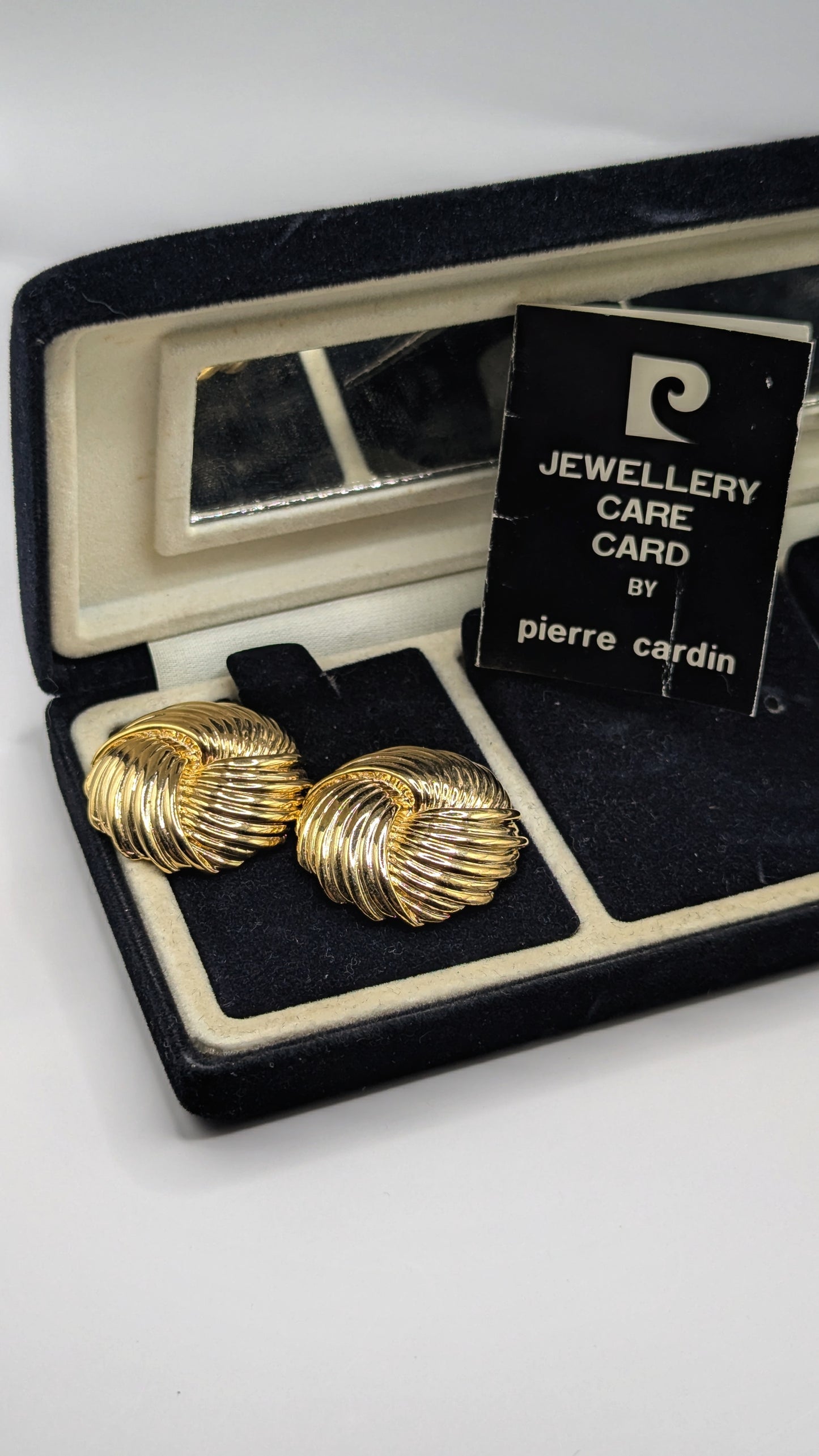 Vintage 90s Pierre Cardin golden oversized spirales earrings