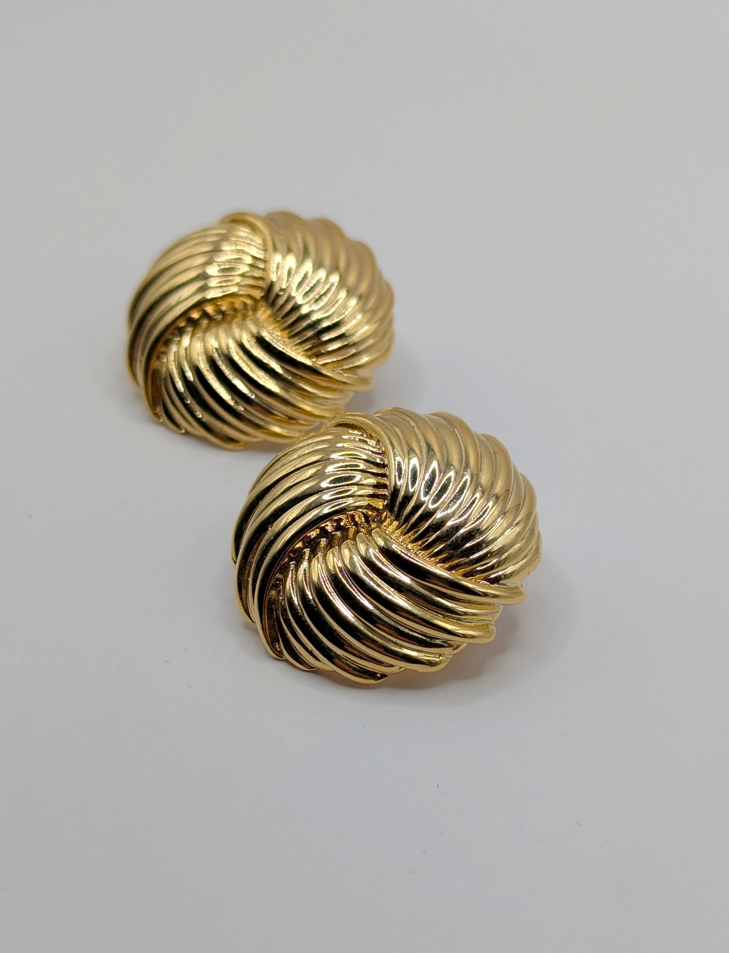 Vintage 90s Pierre Cardin golden oversized spirales earrings