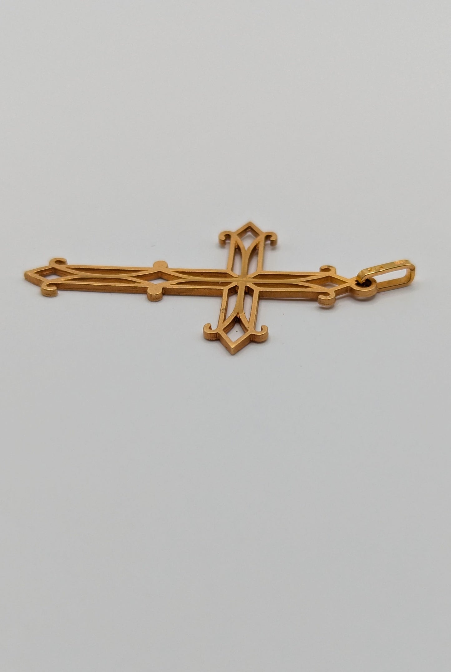 Vintage 1950 french gold plated french lace cross gothic aesthetic