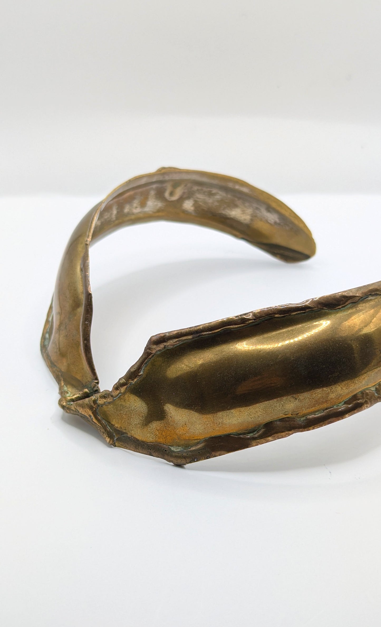 Vintage 70s brass magical torque hammered in France