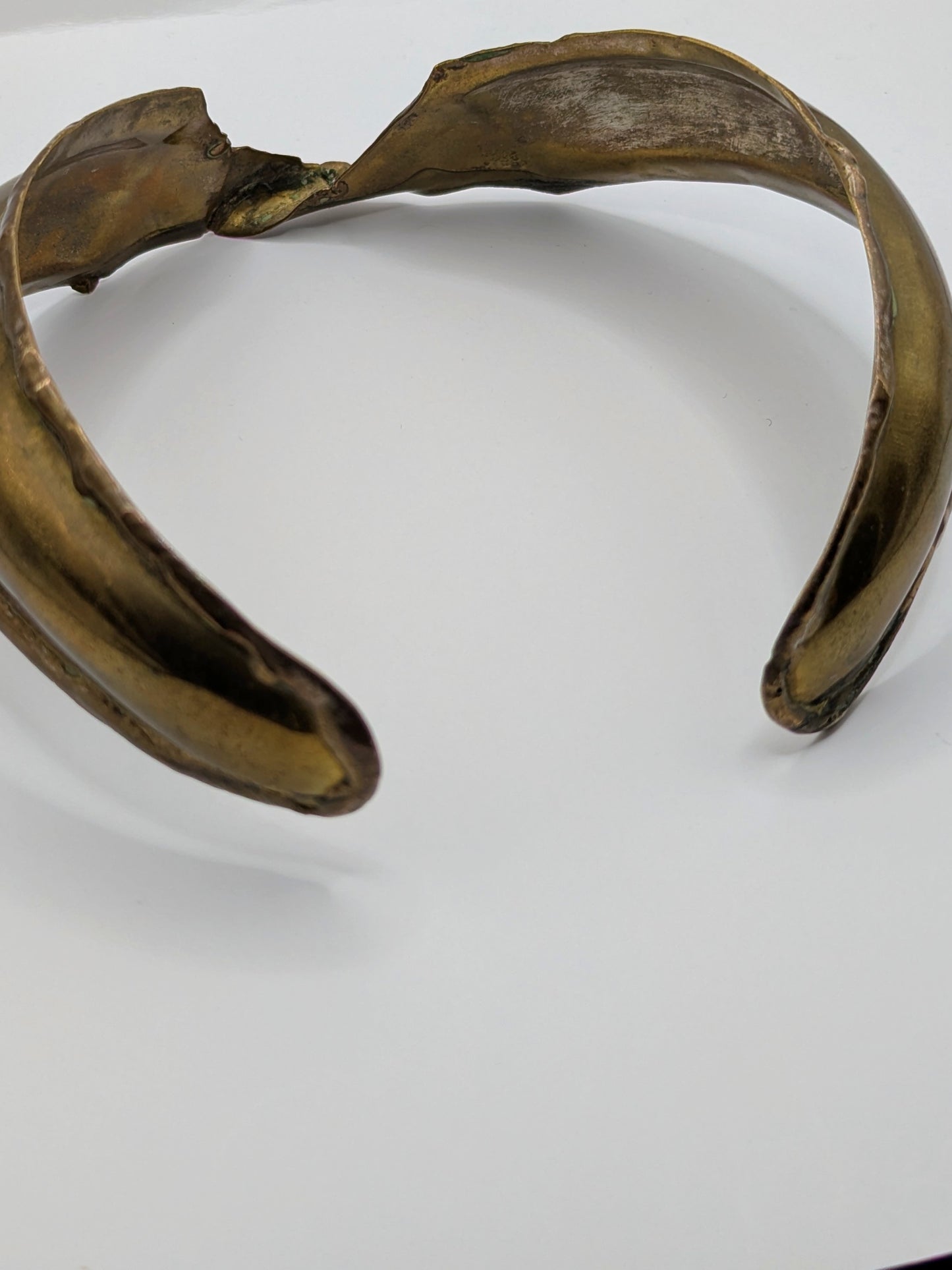 Vintage 70s brass magical torque hammered in France