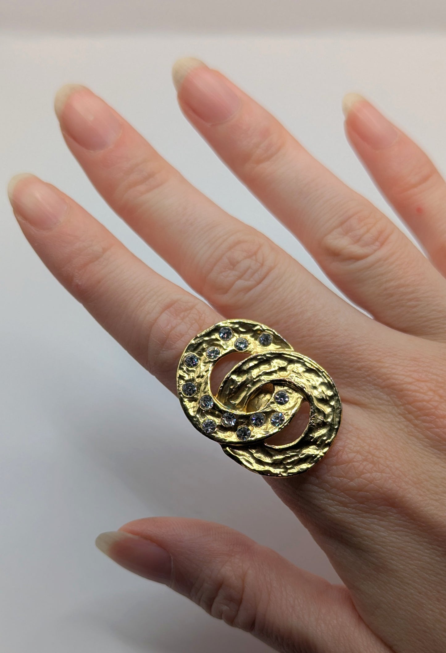 Vintage 90s Dolce Vita brutalist golden ring