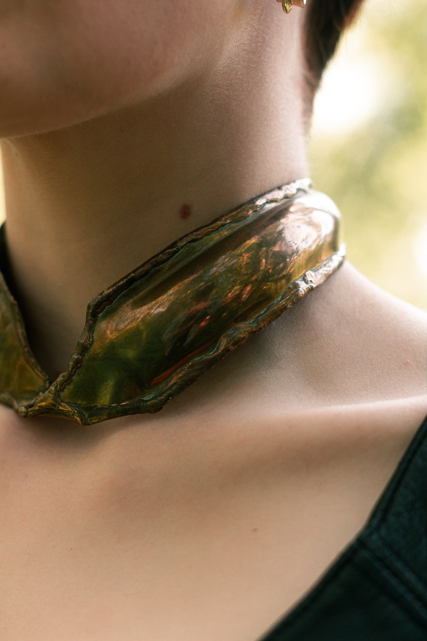 Vintage 70s brass magical torque hammered in France