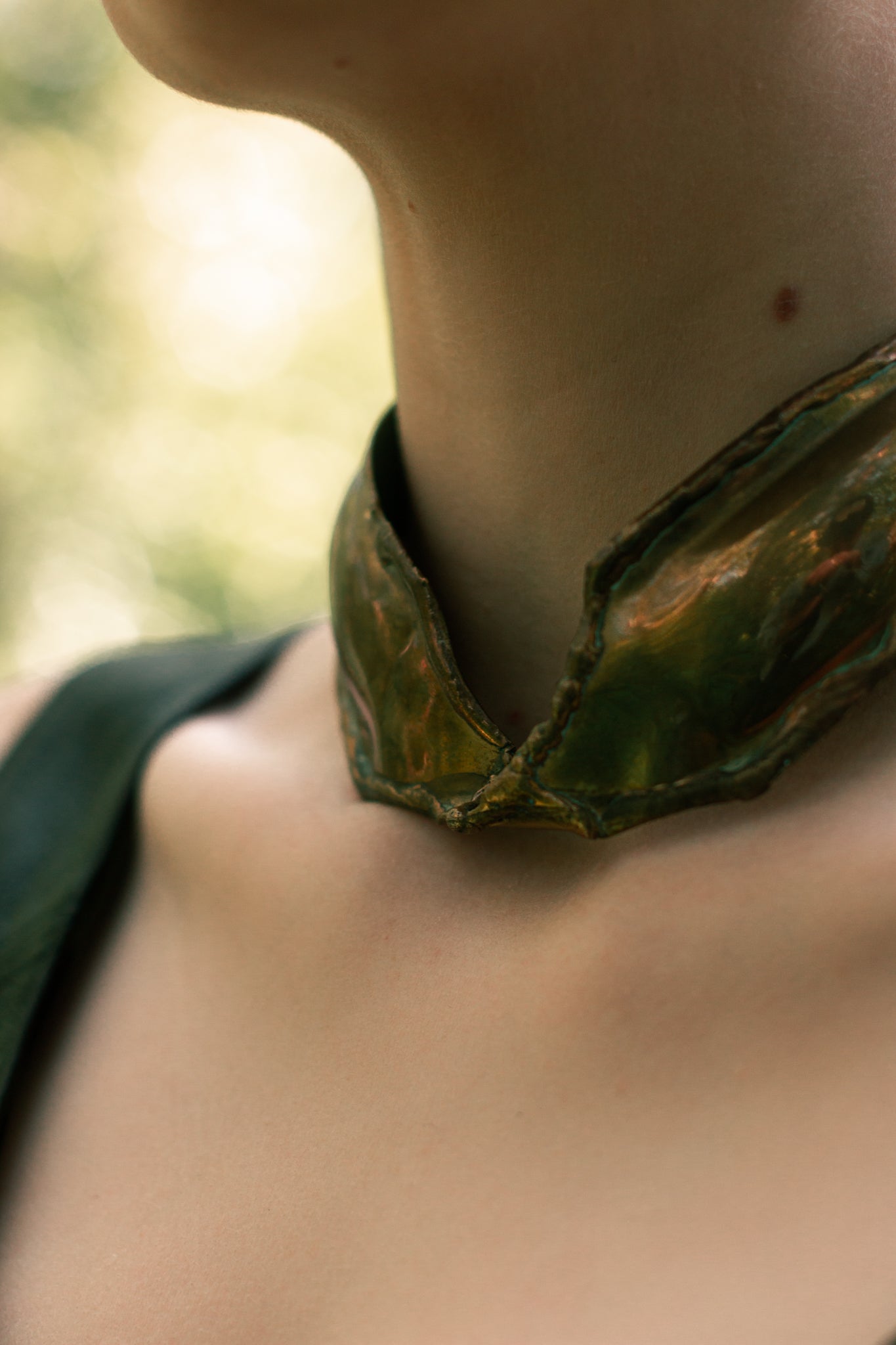 Vintage 70s brass magical torque hammered in France