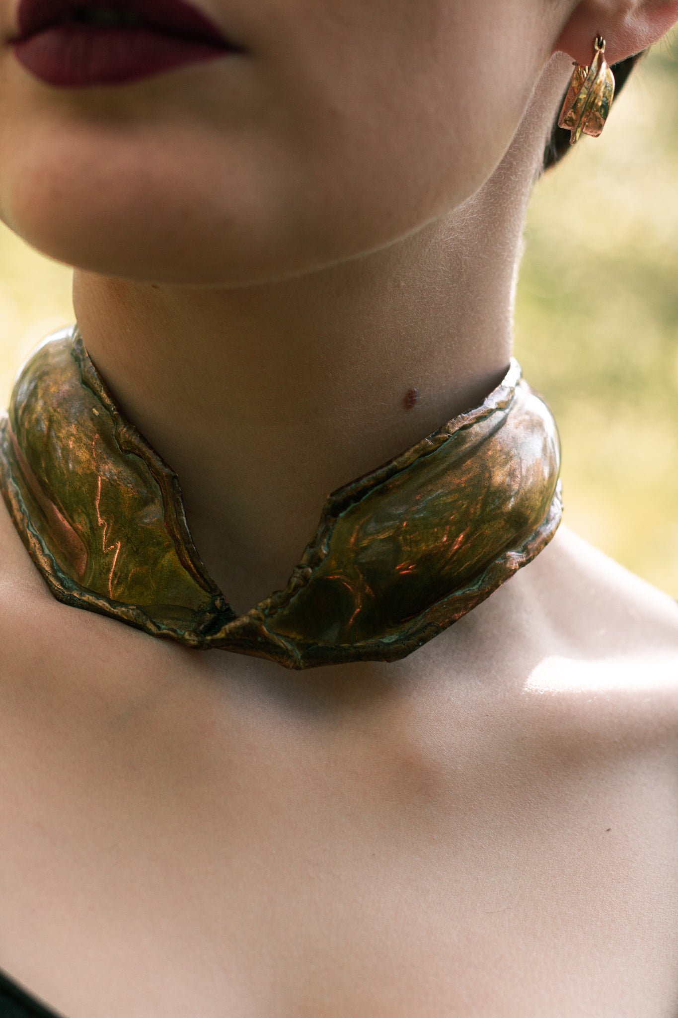Vintage 70s brass magical torque hammered in France