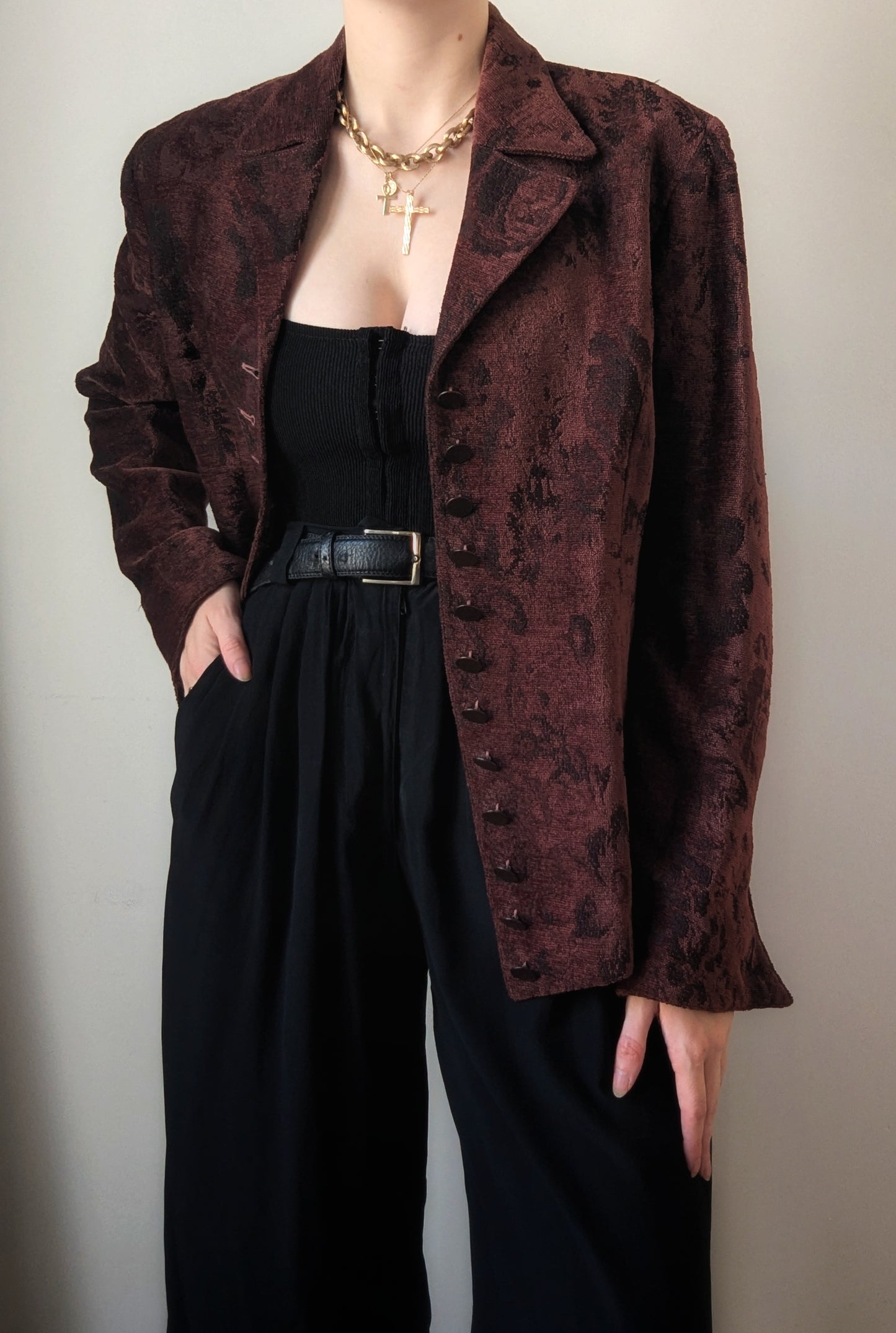 Vintage Lolita Lempicka 1993 Runway velvet libertine jacket M