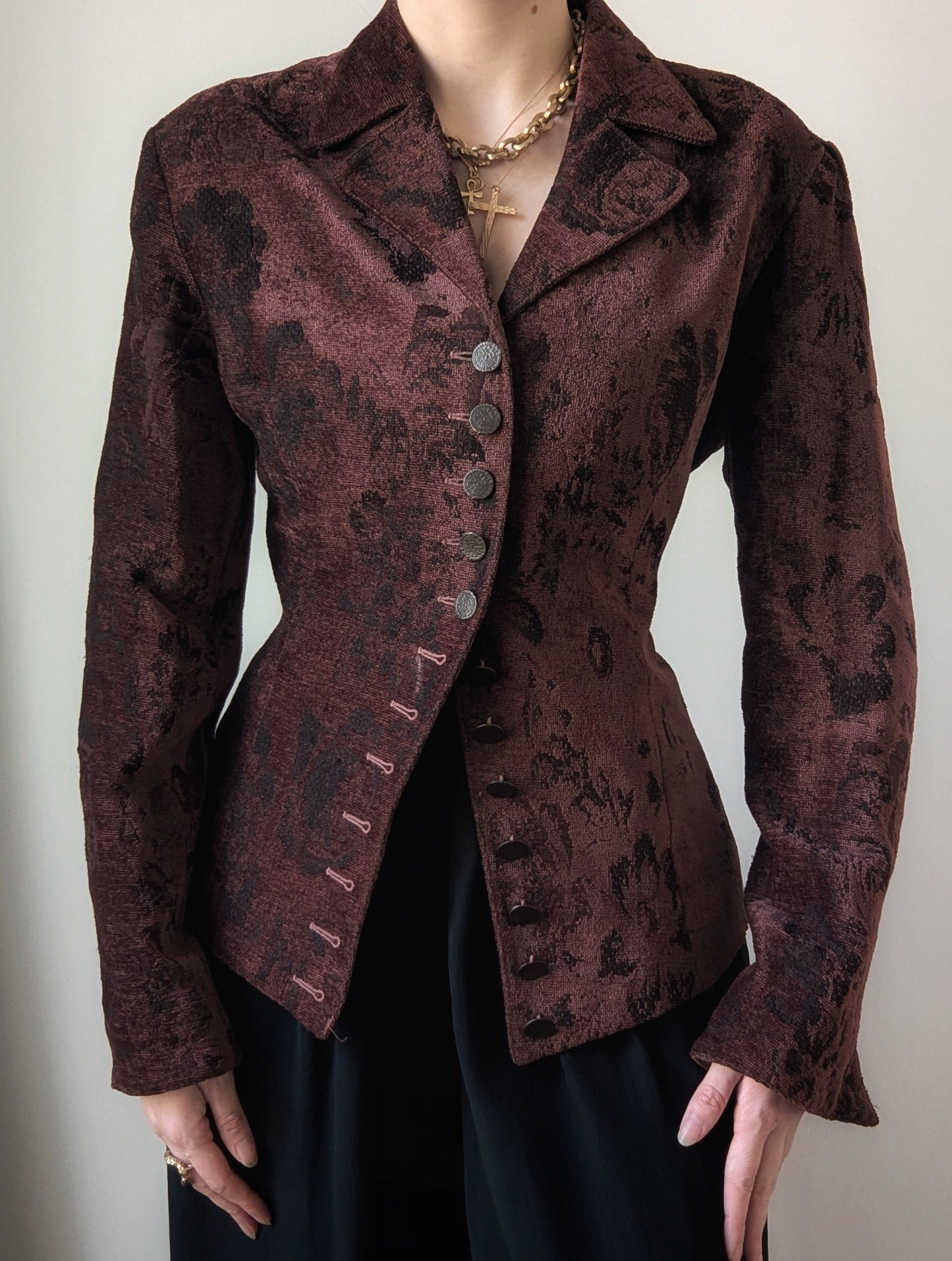 Vintage Lolita Lempicka 1993 Runway velvet libertine jacket M