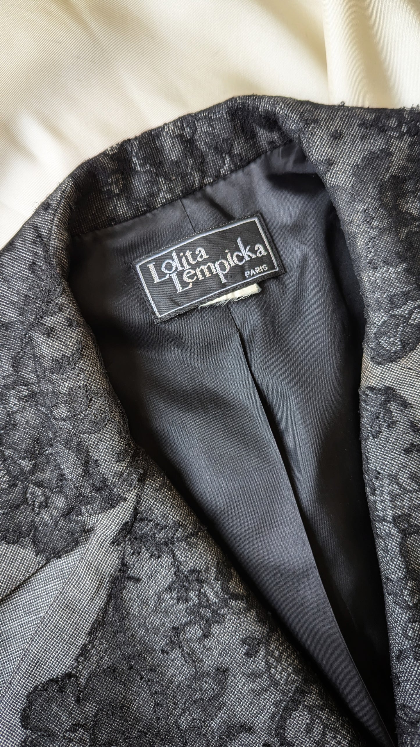 1993 Lolita Lempicka Paris runway gothic black lace blazer