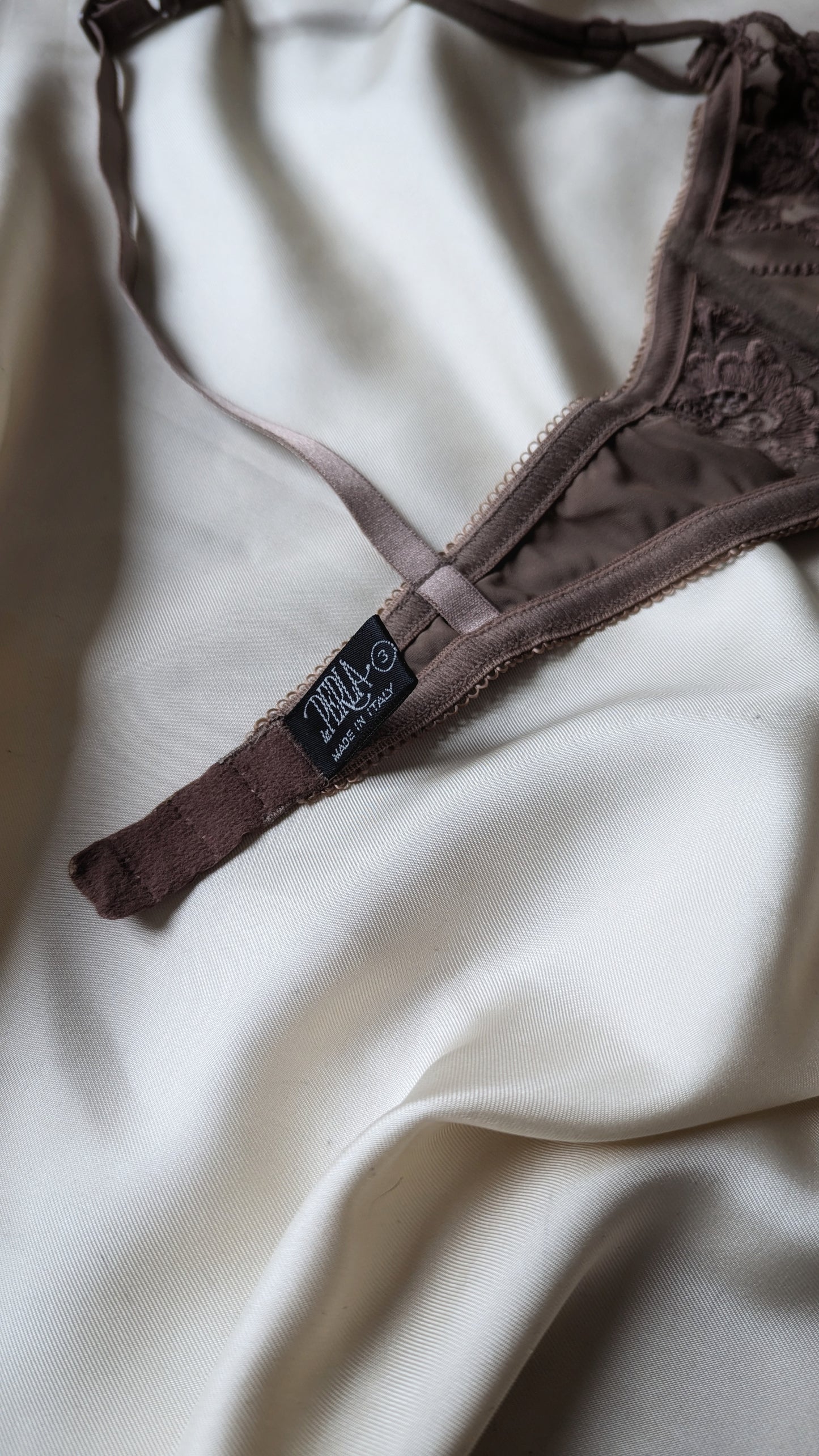 La Perla vintage 1990 chocolate brown lace bra 34