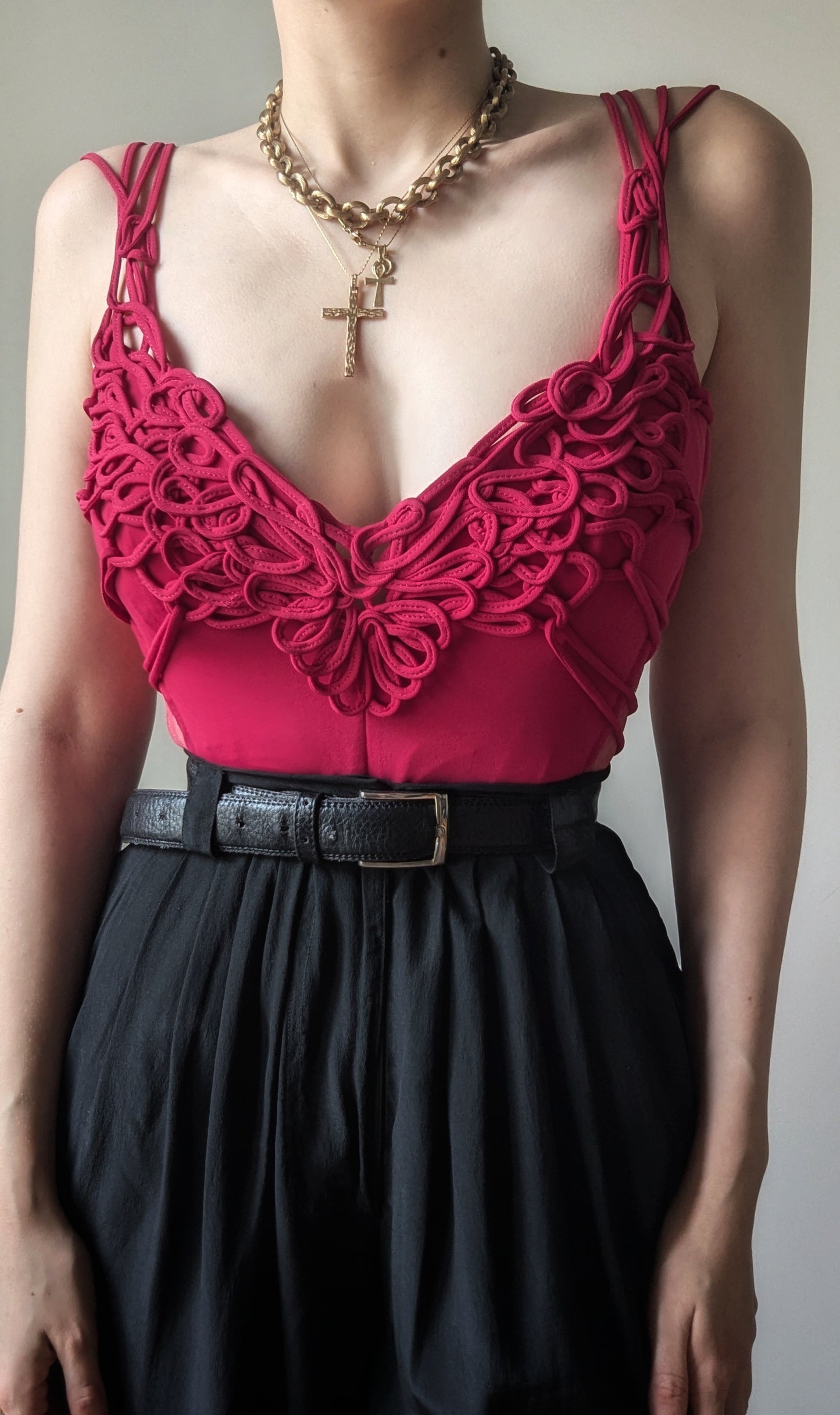 Vintage Marvel by La Perla hot pink arabesque bustier 90's