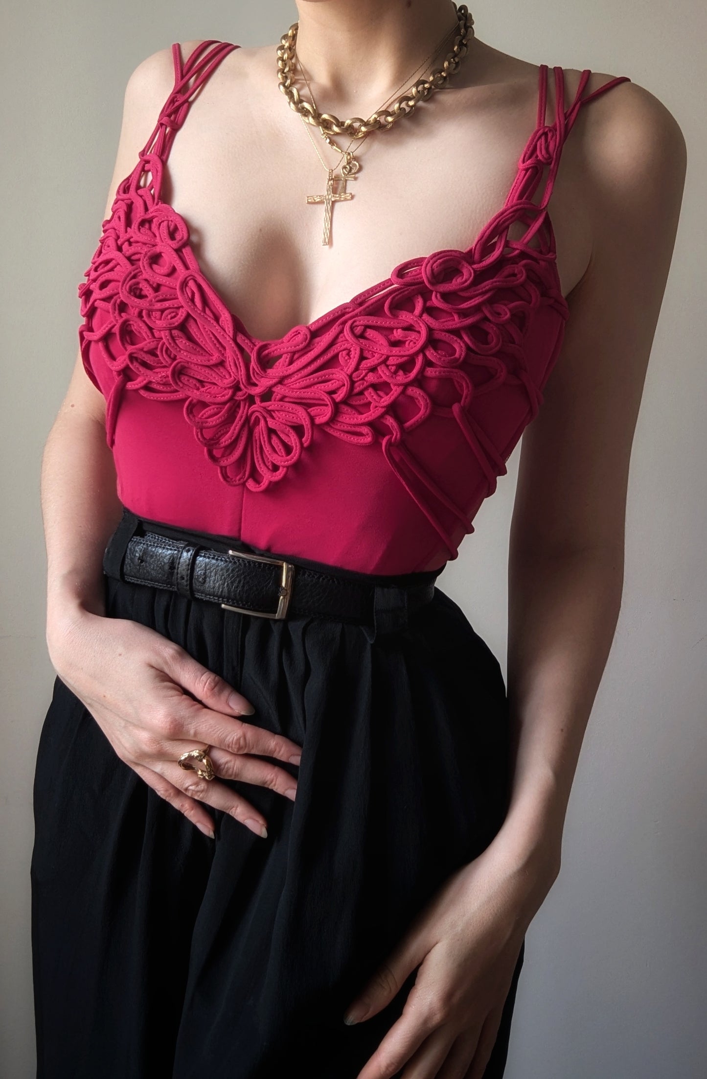 Vintage Marvel by La Perla hot pink arabesque bustier 90's