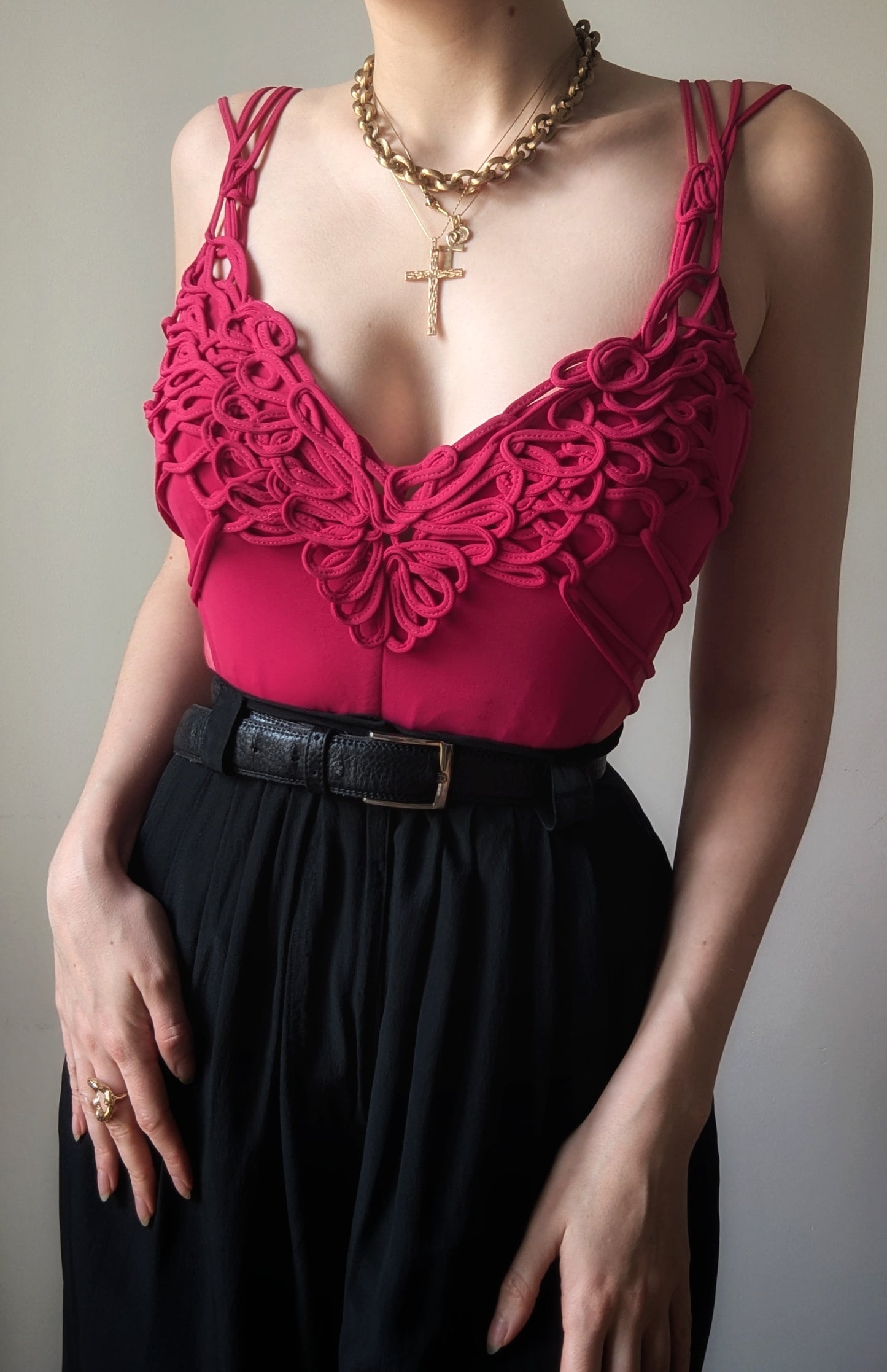 Vintage Marvel by La Perla hot pink arabesque bustier 90's