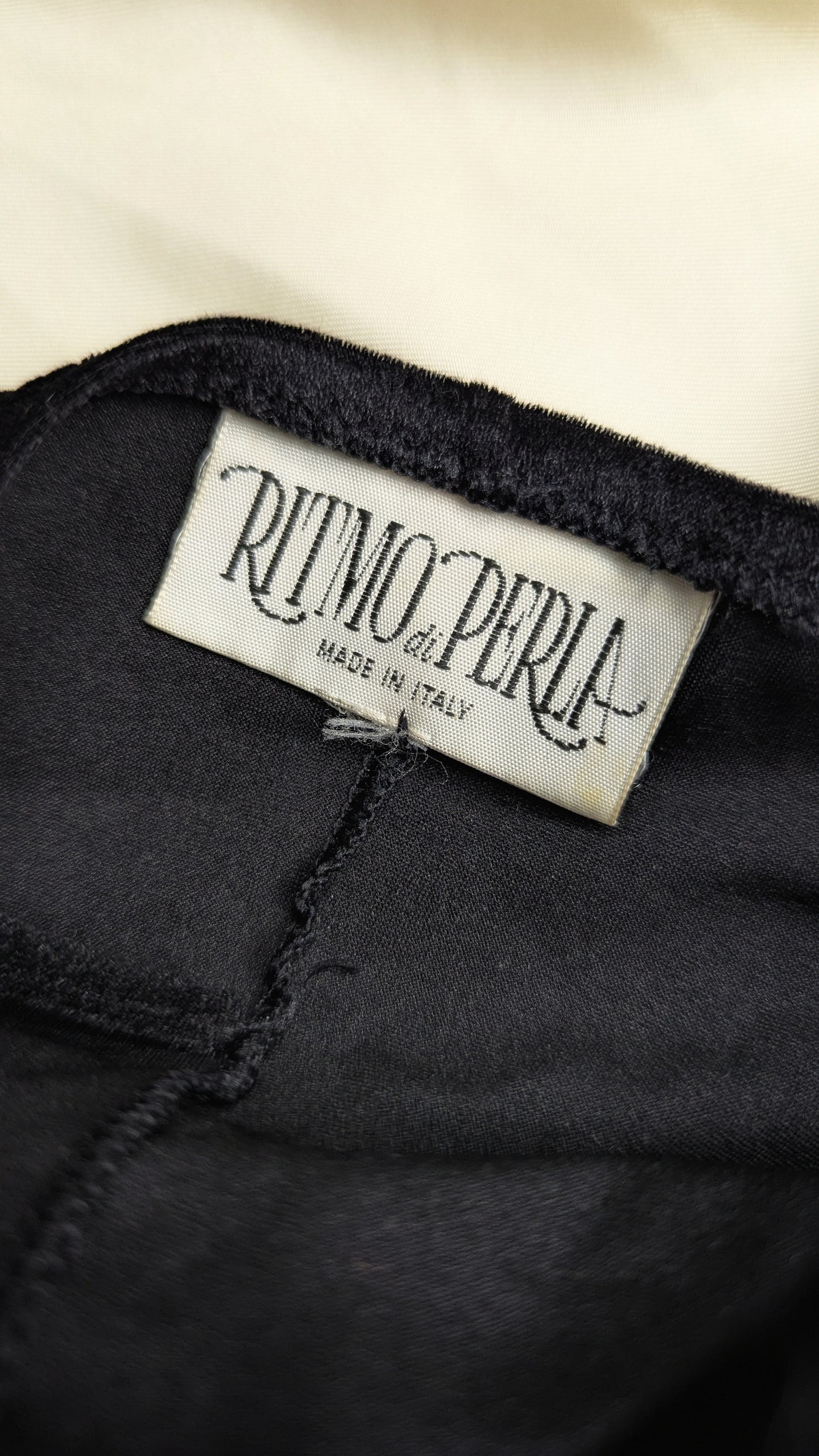 Vintage 80's Ritmo di Perla black velvet bodysuit with mesh details