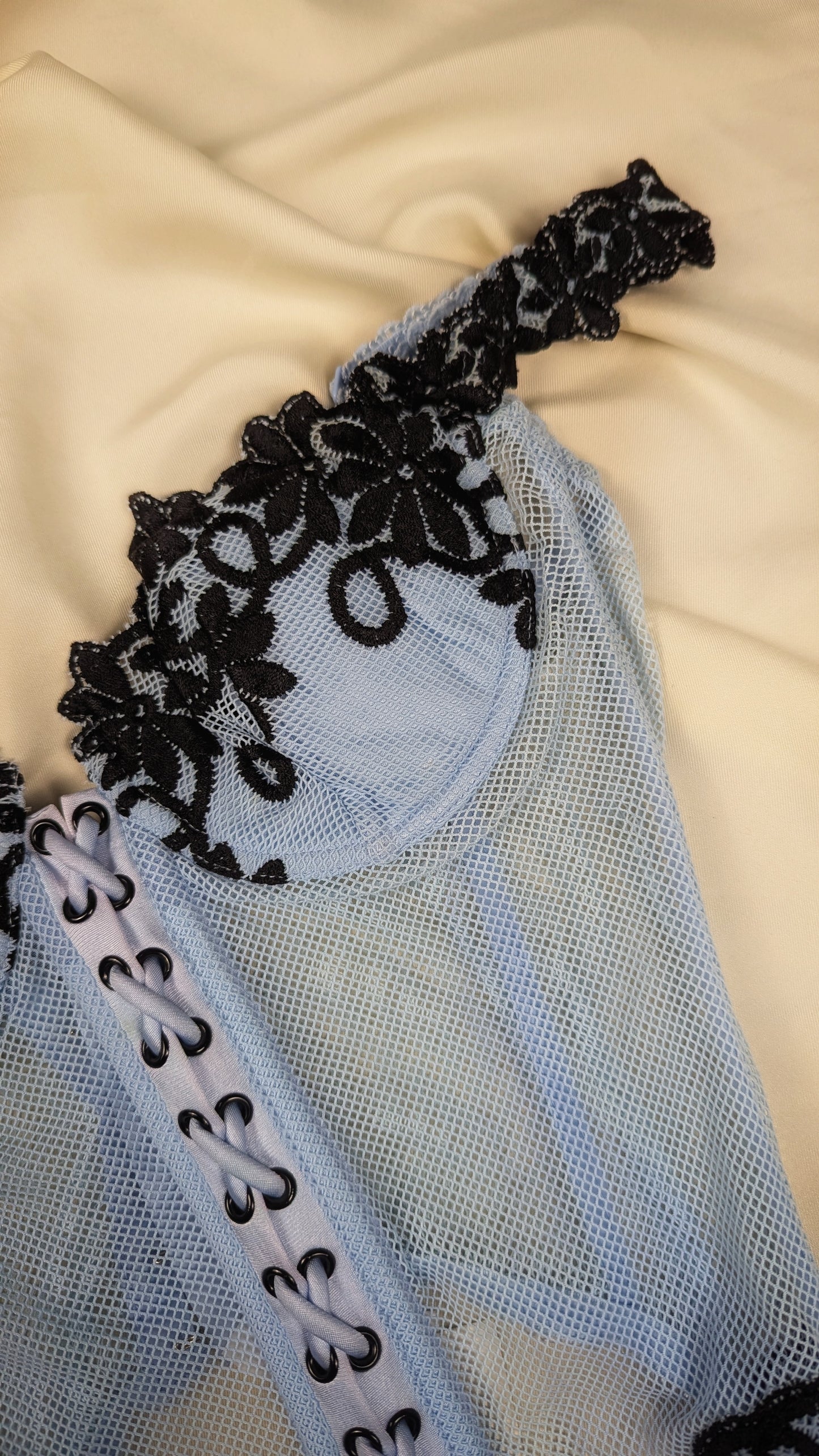 Vintage 90's Marvel by La Perla sky blue romantic bustier gothic aesthetic