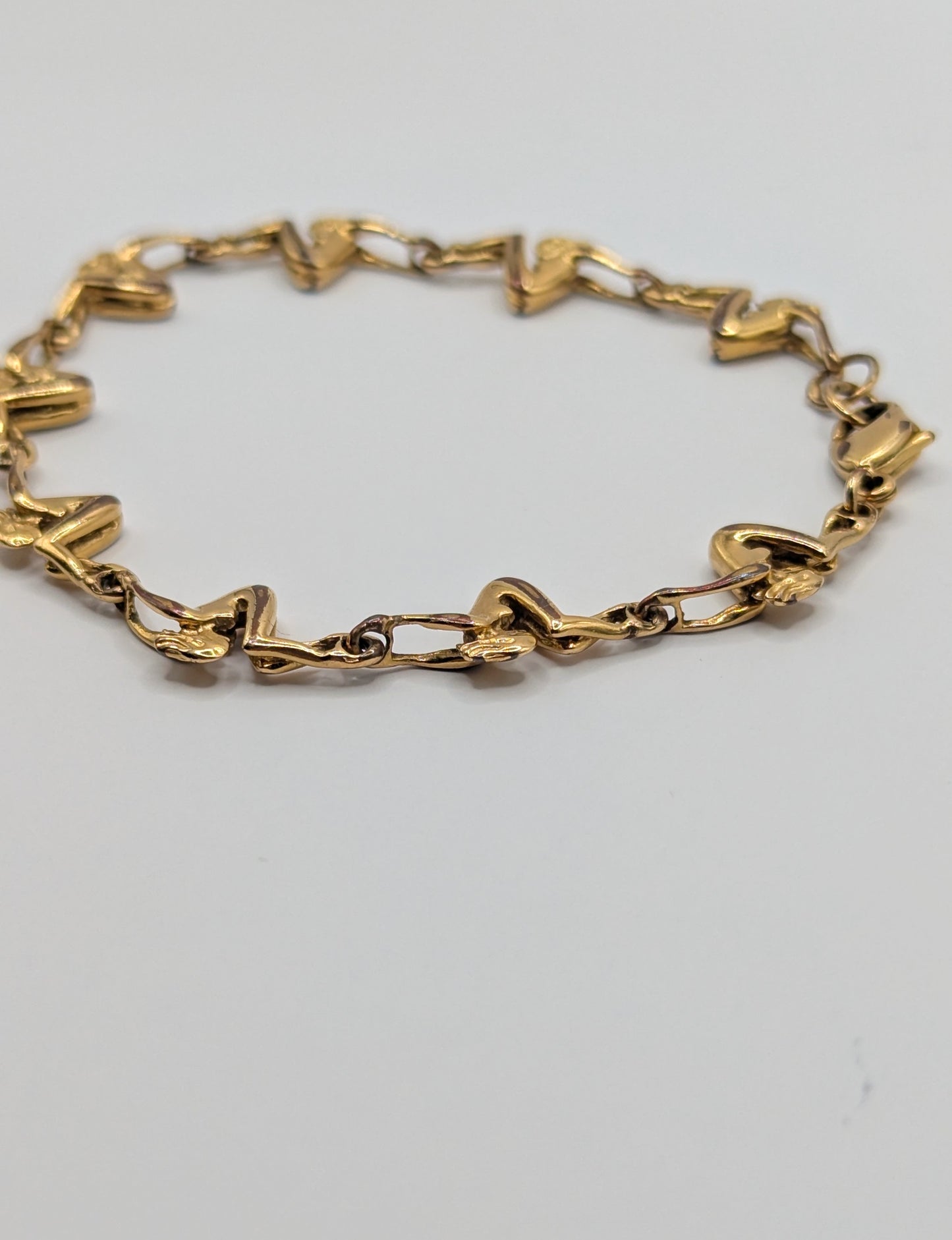 Vintage 1980 Charles Jourdan acrobatic women gold plated bracelet