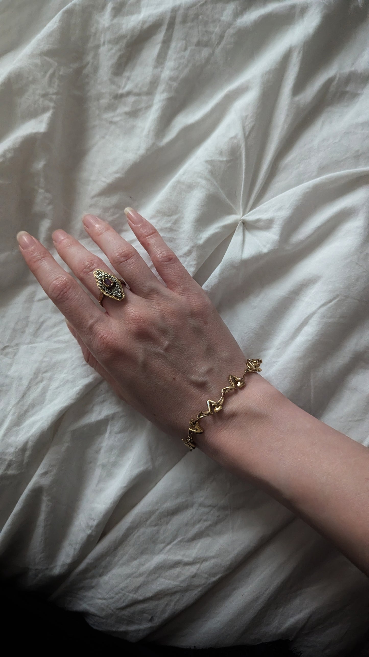 Vintage 1980 Charles Jourdan acrobatic women gold plated bracelet