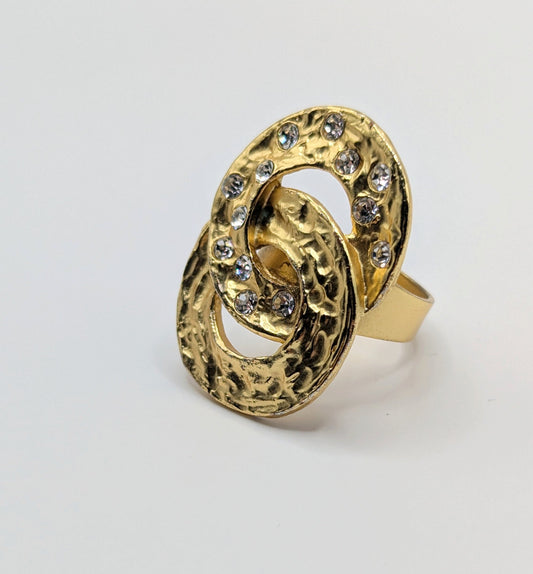 Vintage 90s Dolce Vita brutalist golden ring