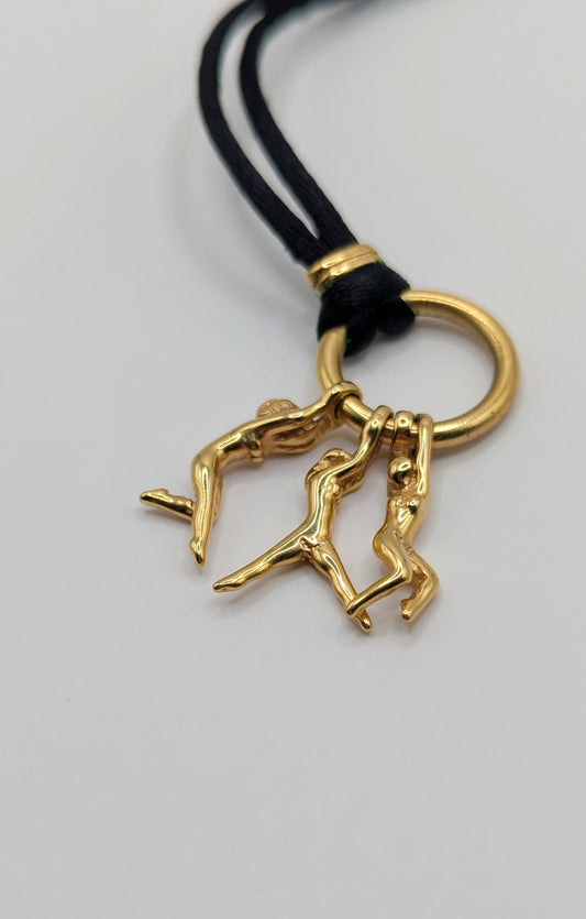 Vintage 1980 Charles Jourdan x Julien Snelling muses acrobats necklace